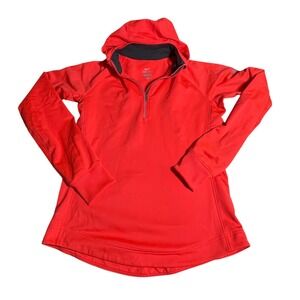 Nike Dri Fit Womens Orange Athletic Hoodie Sweatshirt Size Medium